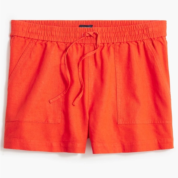 J Crew Linen Blend Drawstring Shorts - Picture 2 of 3